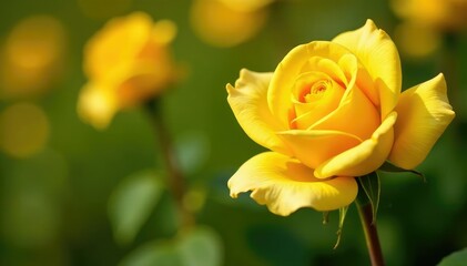 Vibrant yellow roses in full bloom, close-up view , beautiful, natural
