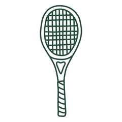 Isolated tennis racquet stroke outline