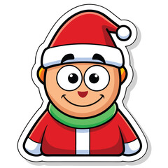 christmas sticker icon on white background