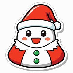 christmas sticker icon on white background