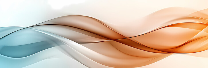 Abstract Flowing Waves in Blue and Orange