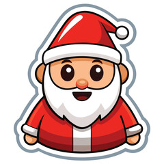 christmas sticker icon on white background