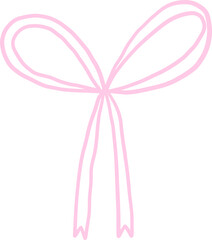 Flat rectangular bow with long ribbon tails