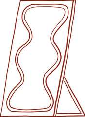 Free standing wavy mirror with frame