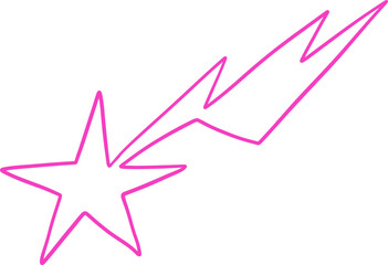 Pink shooting star with lightning bolt trail © musbila