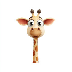 Cute giraffe character with big eyes and friendly expression