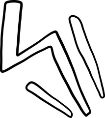 Minimal vertical flick lines in trio variation