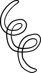 Double spiral squiggle with compact curls