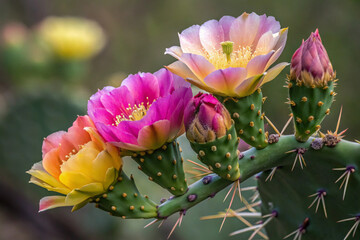 Fototapeta premium Prickly pear cactus flower 1 