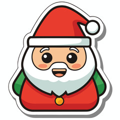christmas sticker icon on white background
