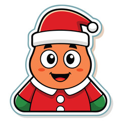 christmas sticker icon on white background