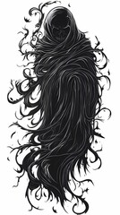 Shrouded figure illustration