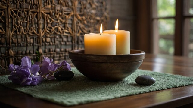 Entspannende Duft Kerzen mit Heilsteinen