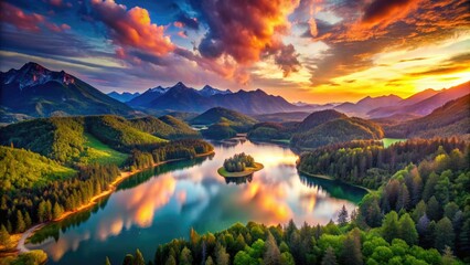 Dreamy Gradient Wallpaper: Vibrant Aerial Photography Backgrounds