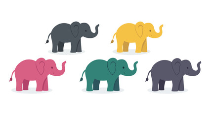 Elephant Icon Vector Set &mdash; Clean, Minimal, and Individually Separated Design