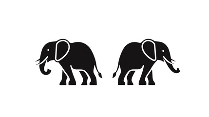 Obraz premium Elephant Icon Vector Set — Clean, Minimal, and Individually Separated Design