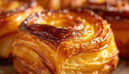 Close Up Of Golden Brown Puff Pastry