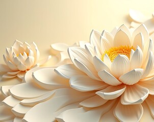 Elegant Lotus Flowers in Soft Pastel Tones, Floral Background for Spa and Meditation.