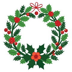 christmas wreath vector silhouette
