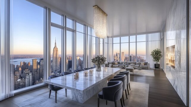 luxury manhattan penthouse apartment with stunning city views