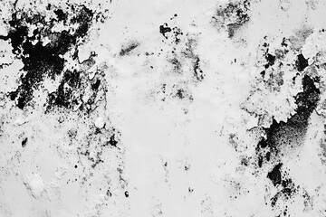Abstract textured surface with black markings on a white background