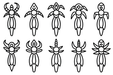 Crank Hammer Line Art Illustration