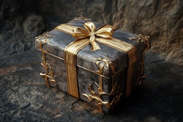 Elegant Gift Box with Gold Accents