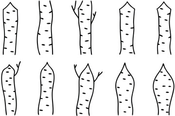 Crimson Birch Line Art Minimal Elegance Organic Flow