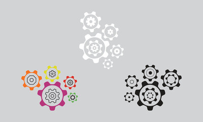 Gear Symbol Vector Illustration. The gears represent how diverse elements work together seamlessly to drive success.