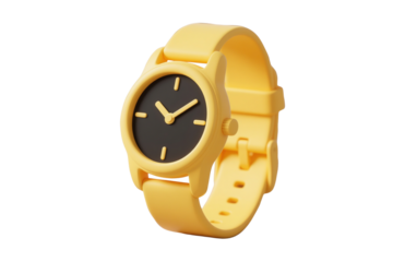 Minimalist Yellow Wristwatch Simple Design, Bold Color, Modern Timepiece