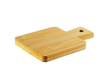 Small wooden cutting board. Isolated on white.