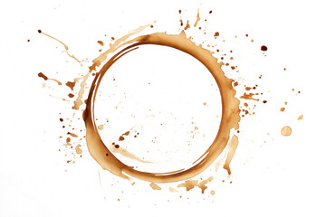  coffee stain circle isolated on white background
