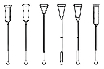 Crutches Line Art Creative Medical Support