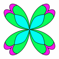 Butterfly wings repeated in a circular,