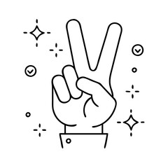 victory sign icon, victory sign vector illustration-simple illustration of victory sign, perfect for victory sign logos and icons
