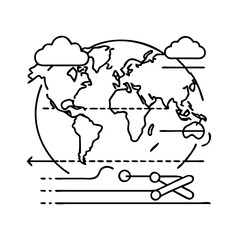weather line map icon, weather line map vector illustration-simple illustration of weather line map, perfect for weather line map logos and icons