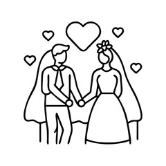 wedding icon, wedding vector illustration-simple illustration of wedding, perfect for wedding logos and icons