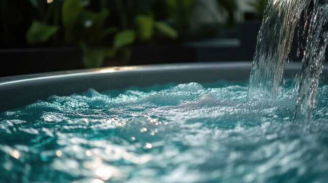 relaxing hot tub water feature
