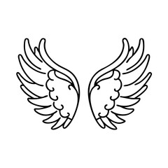 wings icon, wings vector illustration-simple illustration of wings, perfect for wings logos and icons