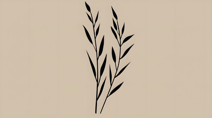 Obraz premium Minimalist Botanical Illustration of Lavender Stems El B56d1e2f 744e 4cef Bfa9 5f4a56265588 0
