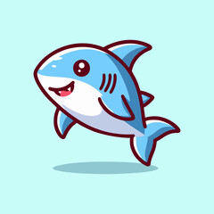 Mascot Shark logo design for sea animal branding cartoon marine vector artwork funny teeth cute fish drawing for business merchandise and digital graphic team mascot icon