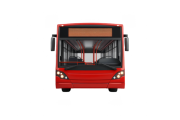 Public transport revolution red buses shaping urban mobility city streets digital art urban environment front view innovative concepts