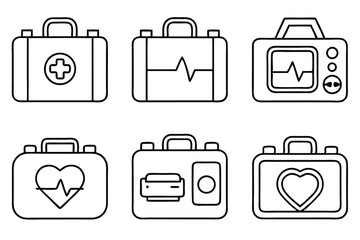 Defibrillators Electric Pulse Line art