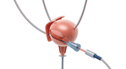 Anatomy and Visualization of Human Urinary Bladder in Medical and Healthcare Fields with Catheter Tube Illustration