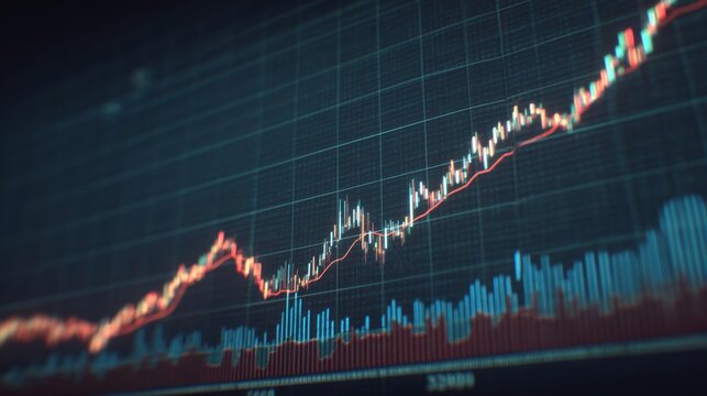 Financial Market Analysis with Graphs and Charts Depicting Trends, Growth, and Data Points in a Modern Digital Interface