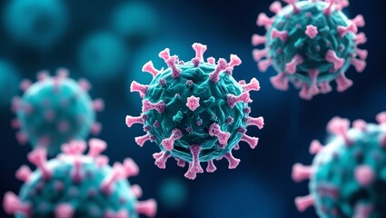 Microscopic View of Coronavirus: Global Pandemic Concept

