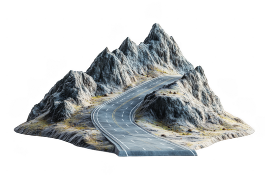 Mountainous transport route scenic road journey through majestic peaks road environment aerial view adventure concept for seo impact