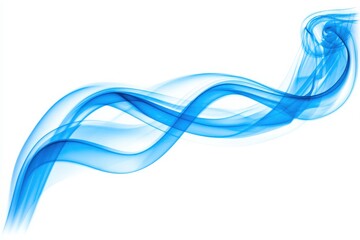 Naklejka premium Gentle swirls of blue smoke intertwine and flow gracefully against a clean white backdrop. The soft curves and flowing shapes create an abstract artistic display, inviting viewer imagination.