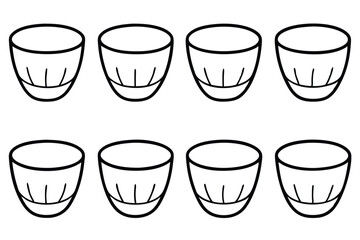 Denture Cups Leak Proof Line Art