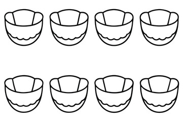 Fototapeta premium Denture Cups Travel Portable Line Art